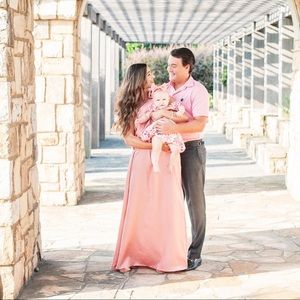 Pink free people one shoulder maxi dress